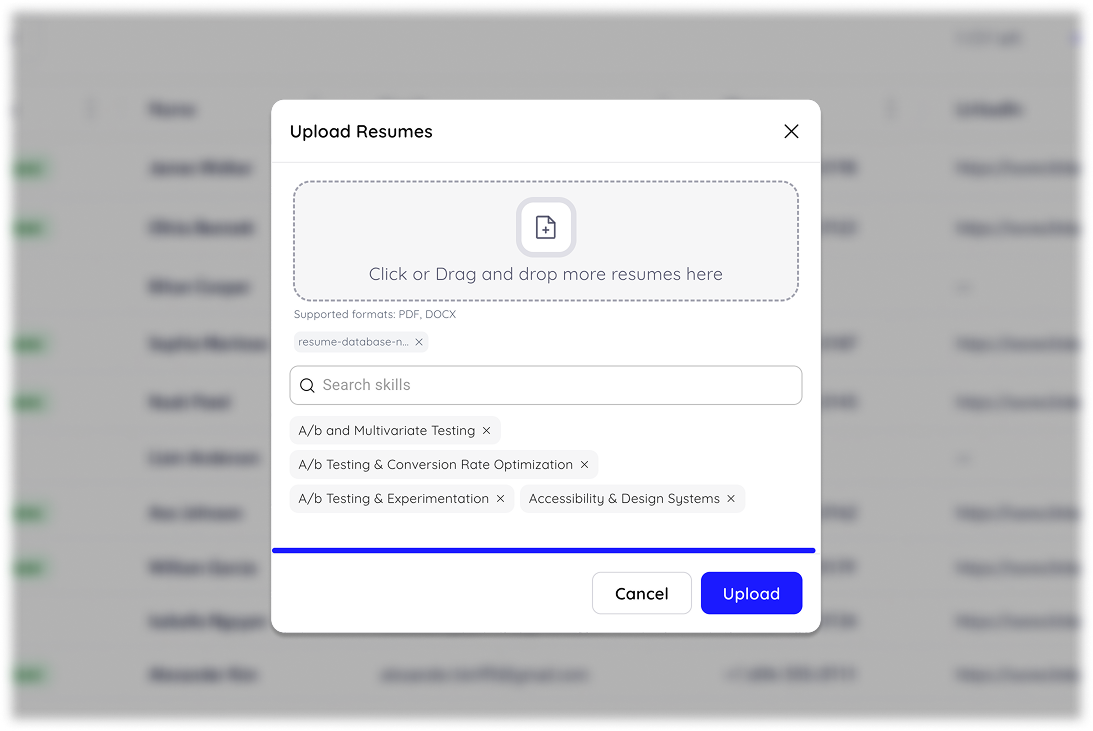 Bulk Upload Resumes